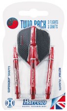 Harrows Twin Pack Dart Flight & Shafts Red Black